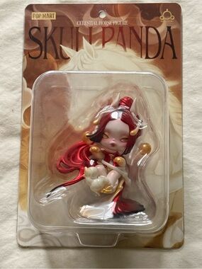 SKULLPANDA Celestial Horse Figure Collectible - Red & Gold